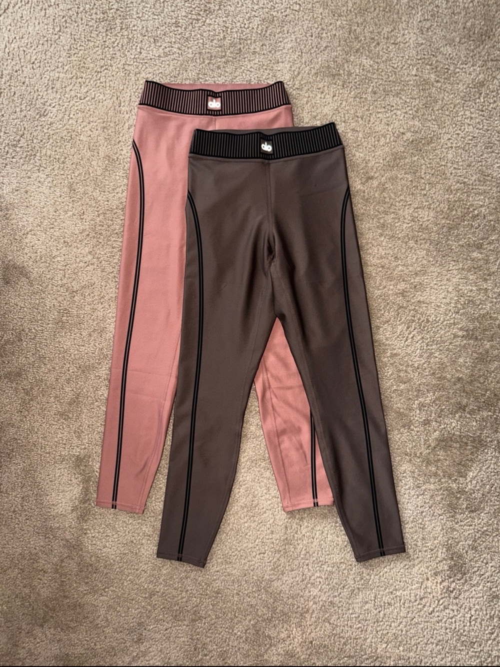 alo airlift high waist 7/8 line up Leggings Espresso Chestnut size XS - Picture 2 of 7